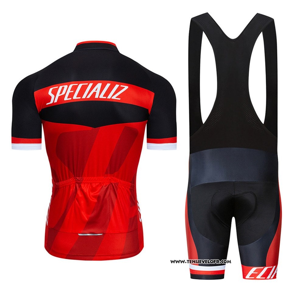 2016 Maillot Ciclismo Specialized Noir et Rouge Manches Courtes et Cuissard