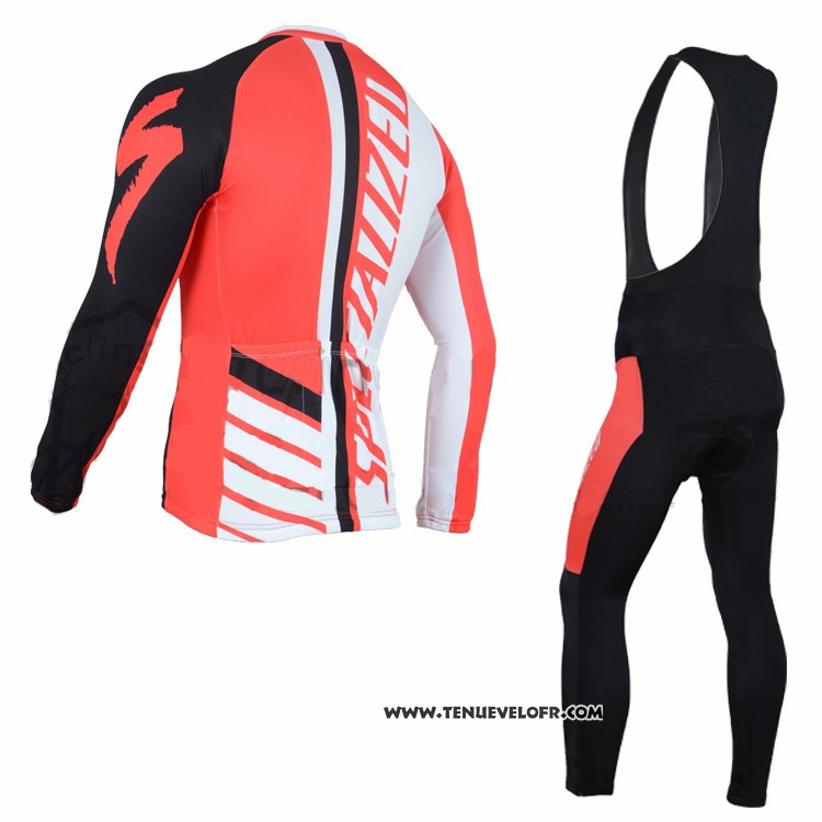 2016 Maillot Ciclismo Specialized Orange et Noir Manches Longues et Cuissard
