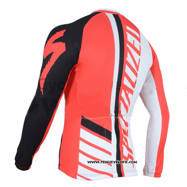 2016 Maillot Ciclismo Specialized Orange et Noir Manches Longues et Cuissard