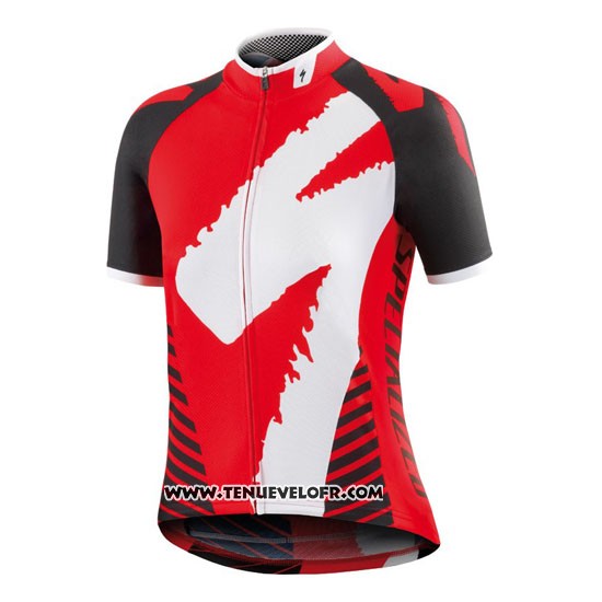2016 Maillot Ciclismo Specialized Rouge et Noir Manches Courtes et Cuissard