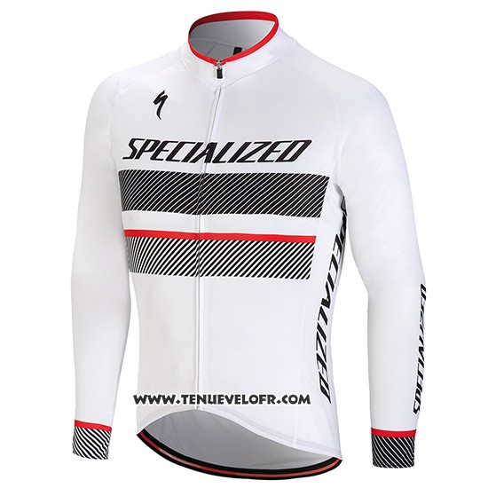 2018 Maillot Ciclismo Specialized Blanc Manches Longues et Cuissard