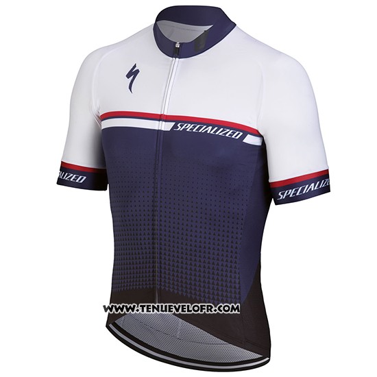 2018 Maillot Ciclismo Specialized Blanc Violet Manches Courtes et Cuissard