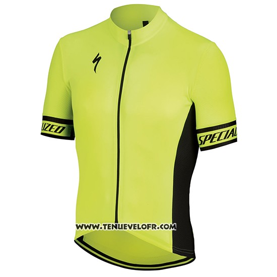 2018 Maillot Ciclismo Specialized Jaune Noir Manches Courtes et Cuissard
