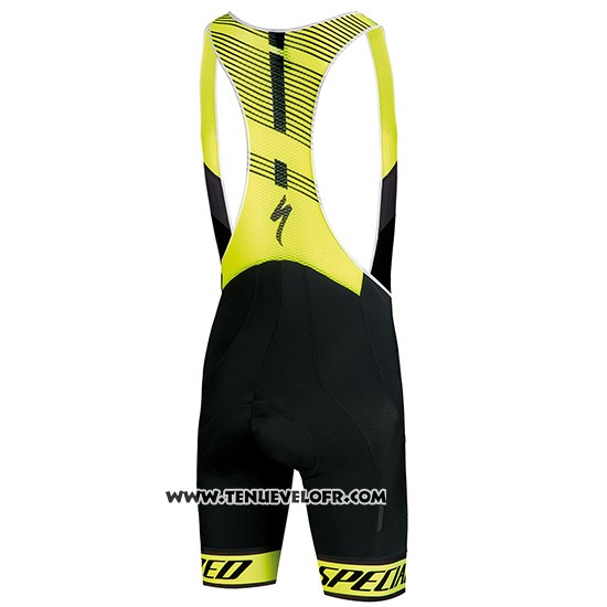 2018 Maillot Ciclismo Specialized Jaune Noir Manches Courtes et Cuissard