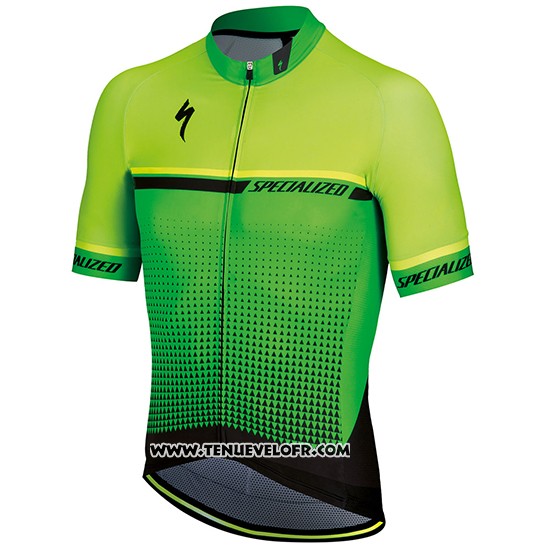 2018 Maillot Ciclismo Specialized Jaune Vert Noir Manches Courtes et Cuissard