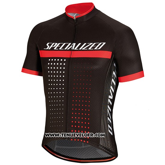 2018 Maillot Ciclismo Specialized Noir Blanc Rouge Manches Courtes et Cuissard