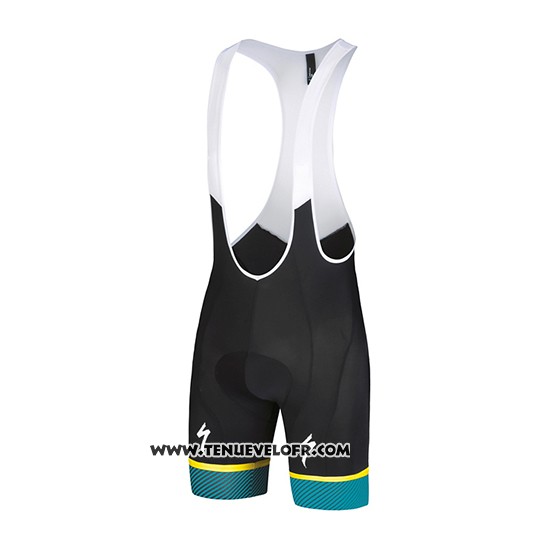 2018 Maillot Ciclismo Specialized Noir Bleu Jaune Manches Courtes et Cuissard
