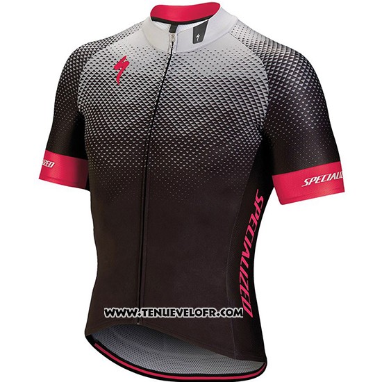 2018 Maillot Ciclismo Specialized Noir Gris Rose Manches Courtes et Cuissard