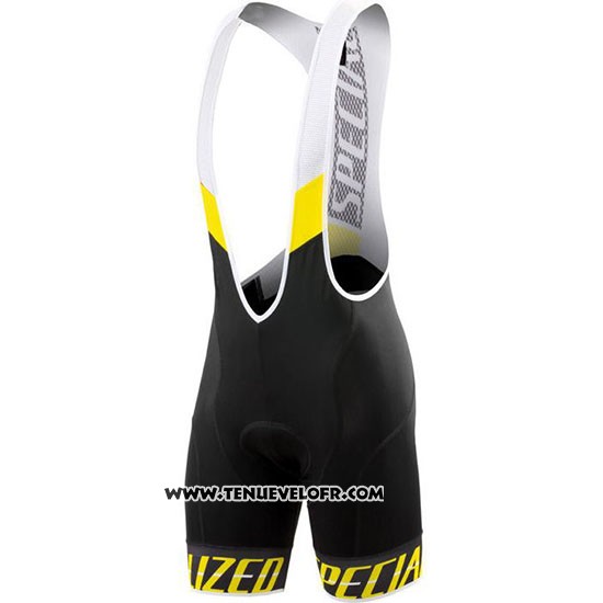 2018 Maillot Ciclismo Specialized Noir Jaune Blanc Manches Courtes et Cuissard