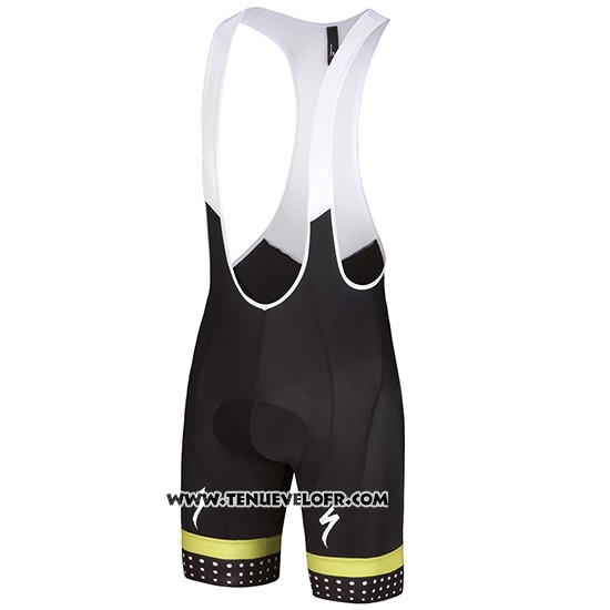 2018 Maillot Ciclismo Specialized Noir Jaune Manches Courtes et Cuissard