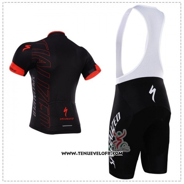 2018 Maillot Ciclismo Specialized Noir Rouge Manches Courtes et Cuissard