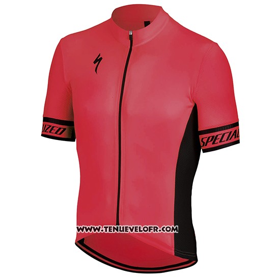 2018 Maillot Ciclismo Specialized Rose Noir Manches Courtes et Cuissard