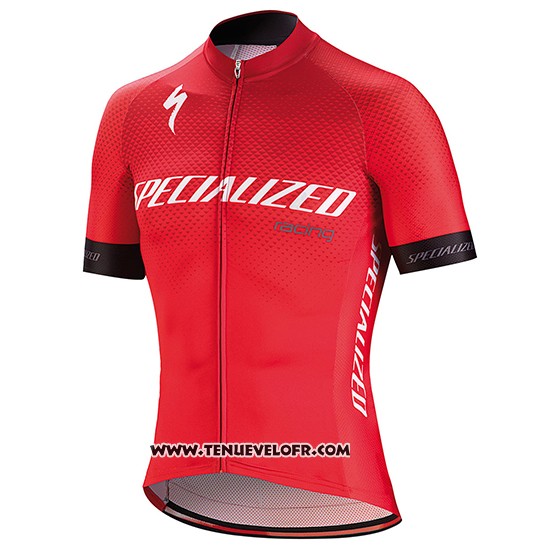 2018 Maillot Ciclismo Specialized Rouge Blanc Noir Manches Courtes et Cuissard
