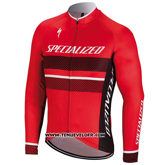 2018 Maillot Ciclismo Specialized Rouge Manches Longues et Cuissard