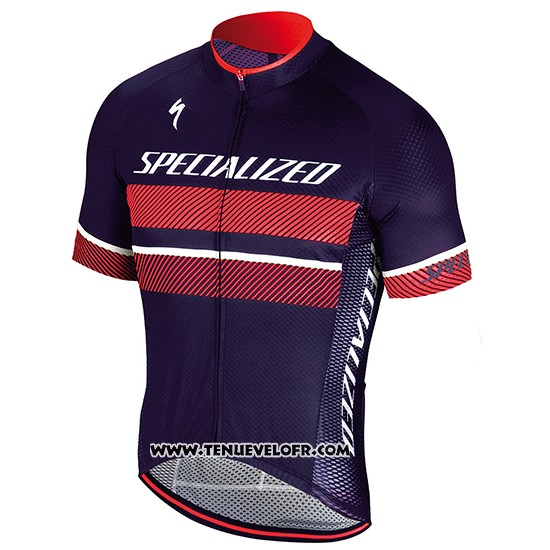 2018 Maillot Ciclismo Specialized Violet Rouge Manches Courtes et Cuissard