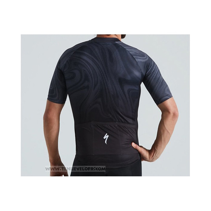 2021 Maillot Cyclisme Specialized Noir Bleu Manches Courtes et Cuissard