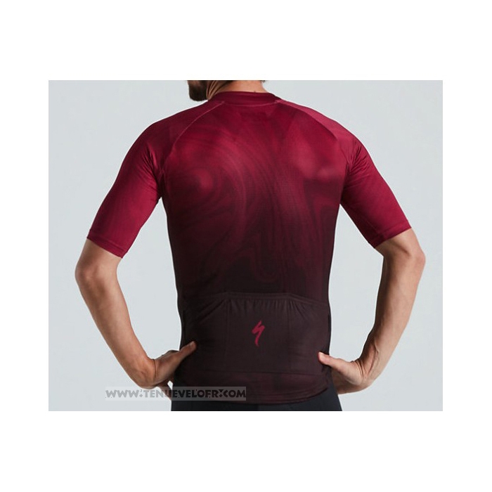 2021 Maillot Cyclisme Specialized Noir Rouge Manches Courtes et Cuissard