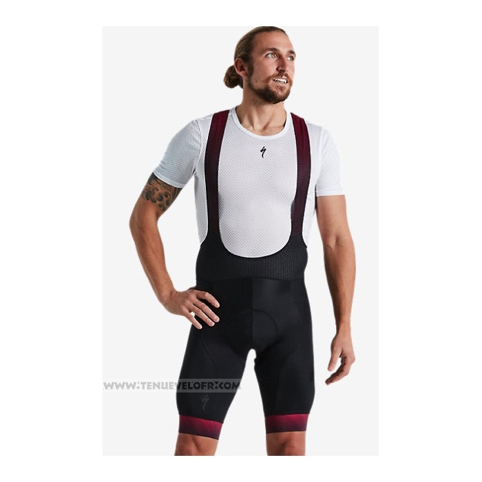 2021 Maillot Cyclisme Specialized Noir Rouge Manches Courtes et Cuissard