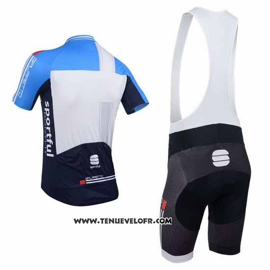 2013 Maillot Ciclismo Sportful Blanc et Azur Manches Courtes et Cuissard