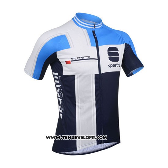 2013 Maillot Ciclismo Sportful Blanc et Azur Manches Courtes et Cuissard