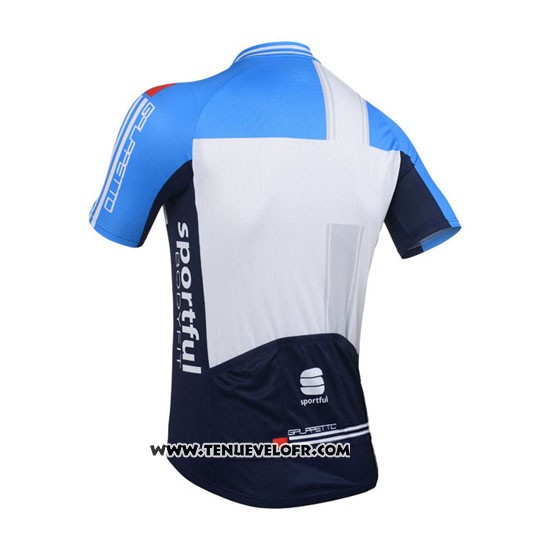 2013 Maillot Ciclismo Sportful Blanc et Azur Manches Courtes et Cuissard