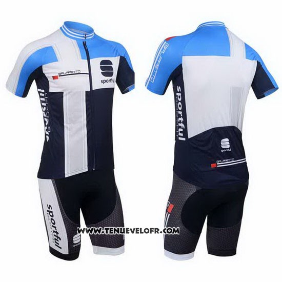 2013 Maillot Ciclismo Sportful Blanc et Azur Manches Courtes et Cuissard