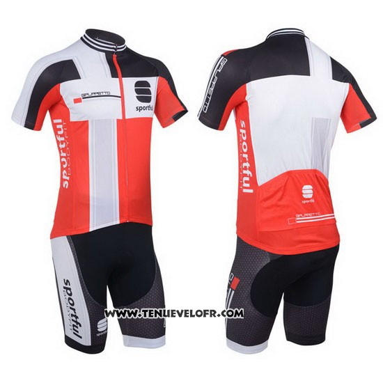 2013 Maillot Ciclismo Sportful Blanc et Rouge Manches Courtes et Cuissard