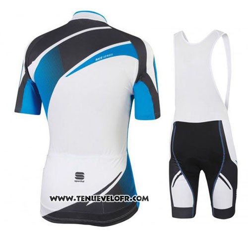 2016 Maillot Ciclismo Sportful Blanc et Bleu Manches Courtes et Cuissard