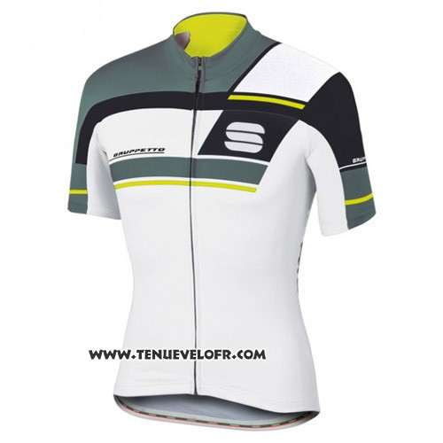 2016 Maillot Ciclismo Sportful Blanc et Gris Manches Courtes et Cuissard