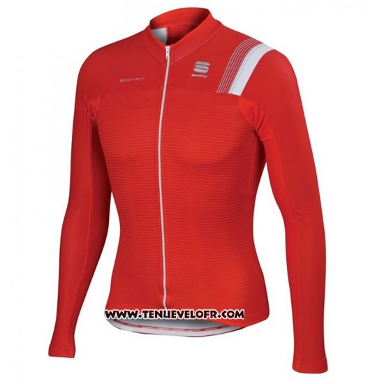 2016 Maillot Ciclismo Sportful Blanc et Rouge Manches Longues et Cuissard