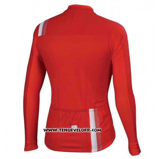 2016 Maillot Ciclismo Sportful Blanc et Rouge Manches Longues et Cuissard