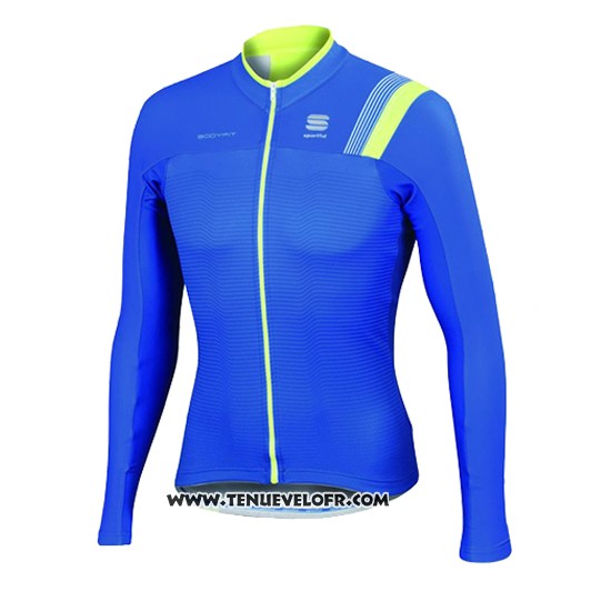 2016 Maillot Ciclismo Sportful Bleu et Vert Manches Longues et Cuissard