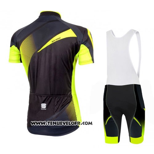 2016 Maillot Ciclismo Sportful Jaune et Noir Manches Courtes et Cuissard