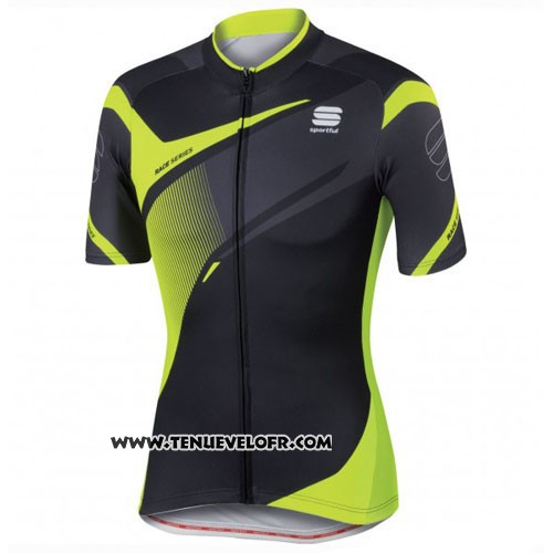 2016 Maillot Ciclismo Sportful Jaune et Noir Manches Courtes et Cuissard