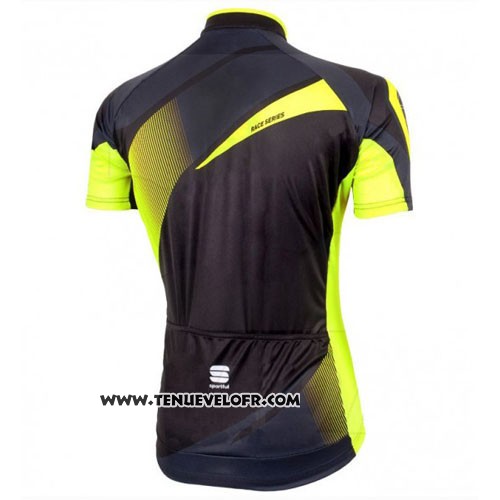 2016 Maillot Ciclismo Sportful Jaune et Noir Manches Courtes et Cuissard
