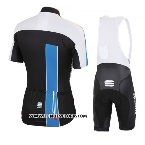 2016 Maillot Ciclismo Sportful Noir Bleu Manches Courtes et Cuissard