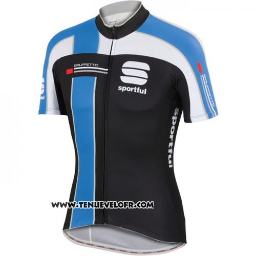 2016 Maillot Ciclismo Sportful Noir Bleu Manches Courtes et Cuissard