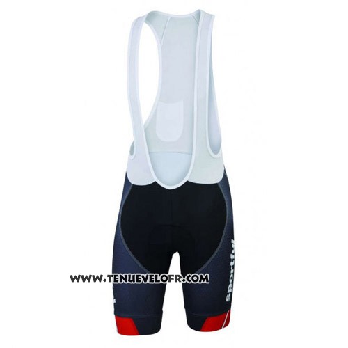 2016 Maillot Ciclismo Sportful Noir et Bleu Manches Courtes et Cuissard