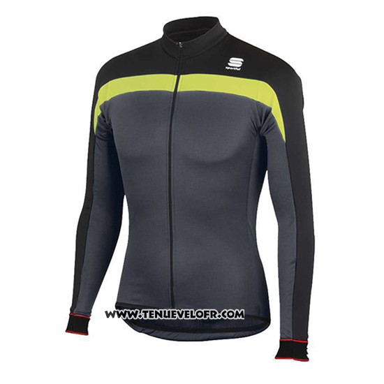 2016 Maillot Ciclismo Sportful Noir et Jaune Manches Longues et Cuissard
