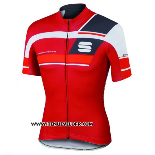 2016 Maillot Ciclismo Sportful Noir et Rouge Manches Courtes et Cuissard