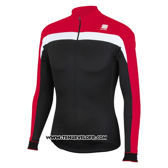 2016 Maillot Ciclismo Sportful Noir et Rouge Manches Longues et Cuissard