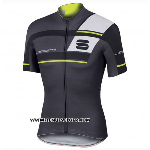 2016 Maillot Ciclismo Sportful Noir et Vert Manches Courtes et Cuissard