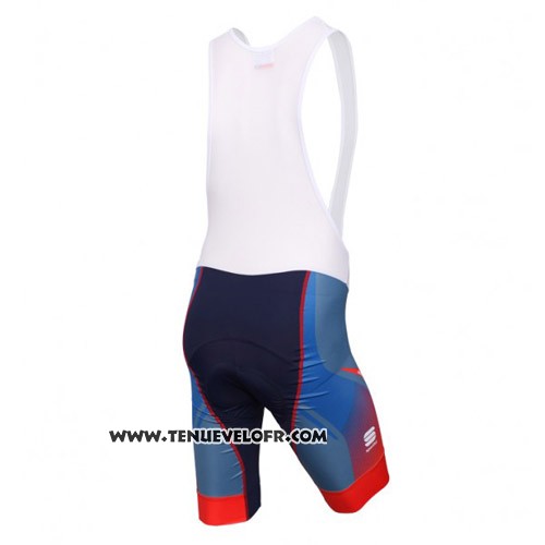 2016 Maillot Ciclismo Sportful Rouge et Bleu Manches Courtes et Cuissard