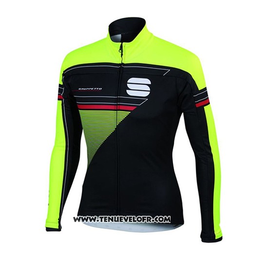 2016 Maillot Ciclismo Sportful Vert et Noir Manches Longues et Cuissard