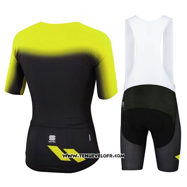 2017 Maillot Ciclismo Sportful Jaune et Noir Manches Courtes et Cuissard
