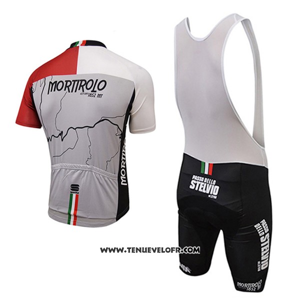 2017 Maillot Ciclismo Sportful Mortirolo Gris Manches Courtes et Cuissard
