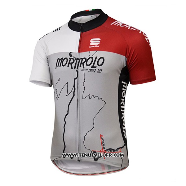 2017 Maillot Ciclismo Sportful Mortirolo Gris Manches Courtes et Cuissard