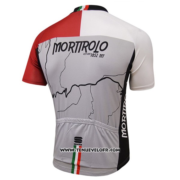 2017 Maillot Ciclismo Sportful Mortirolo Gris Manches Courtes et Cuissard