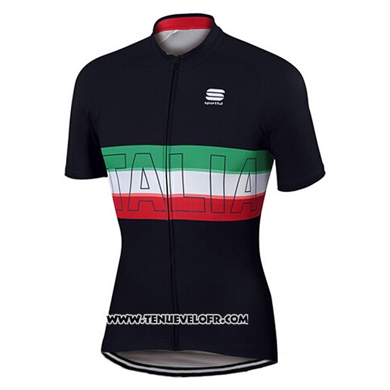 2017 Maillot Ciclismo Sportful Noir Manches Courtes et Cuissard