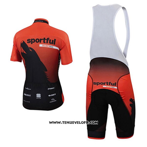 2017 Maillot Ciclismo Sportful Orange Manches Courtes et Cuissard